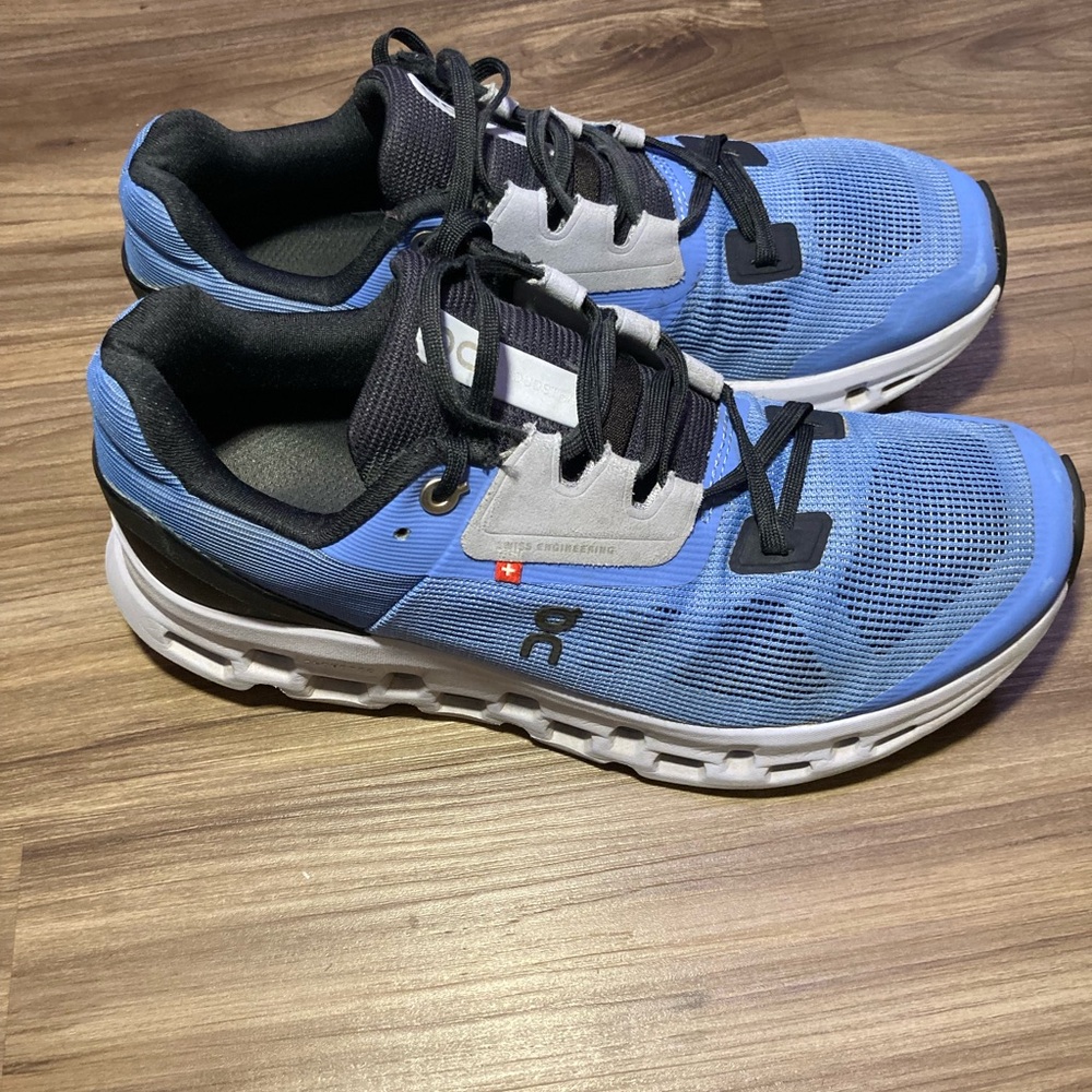 On Cloudstratus Shoes Women Size 9 Blue Running Helion CloudTec Sneakers - Picture 5 of 16